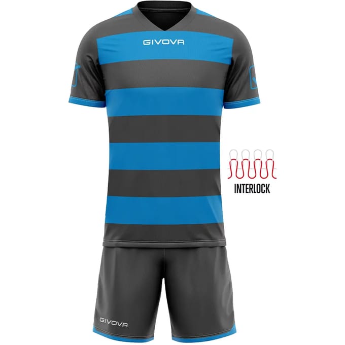 Sports Set Givova Rugby Grey-turqoise Blue - M