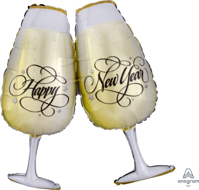Grote "New Year Toast" Folie Ballon