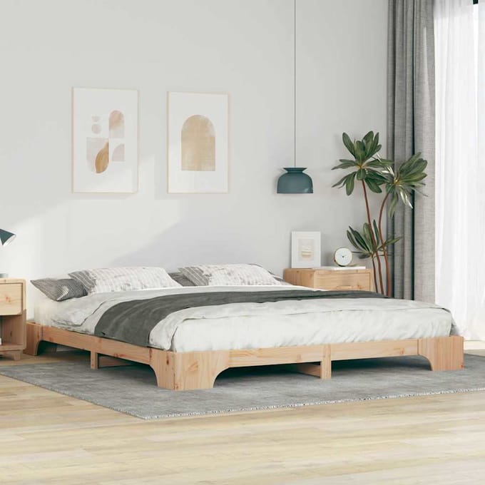 vidaXL - Bedframe - Bruin - 180 - x - 210 - cm - Massief - grenenhout