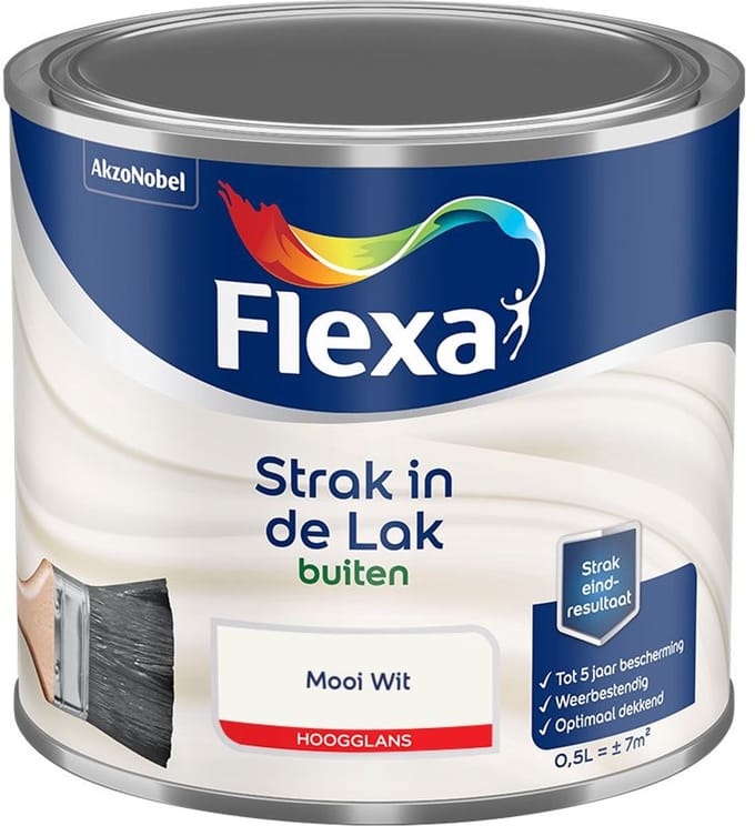 Flexa - Strak In De Lak Buitenlak Hoogglans - Mooi Wit - Mengverf - 500 Ml