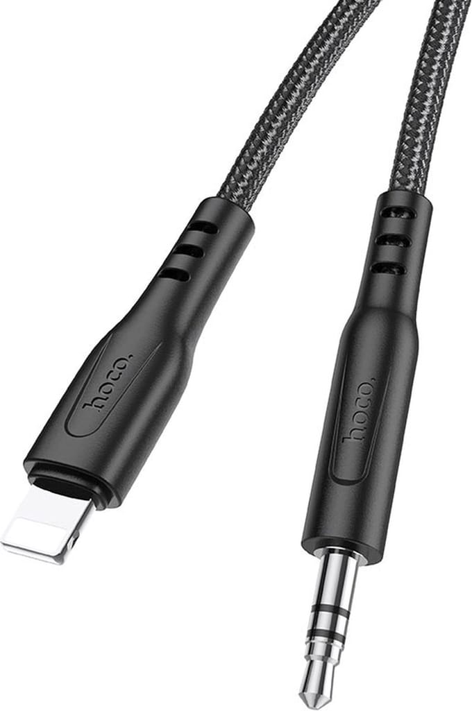 Hoco - Lightning Audio Kabel 3.5mm Aux Audio Jack 1 Meter - Geschikt voor in de Auto - Zwart