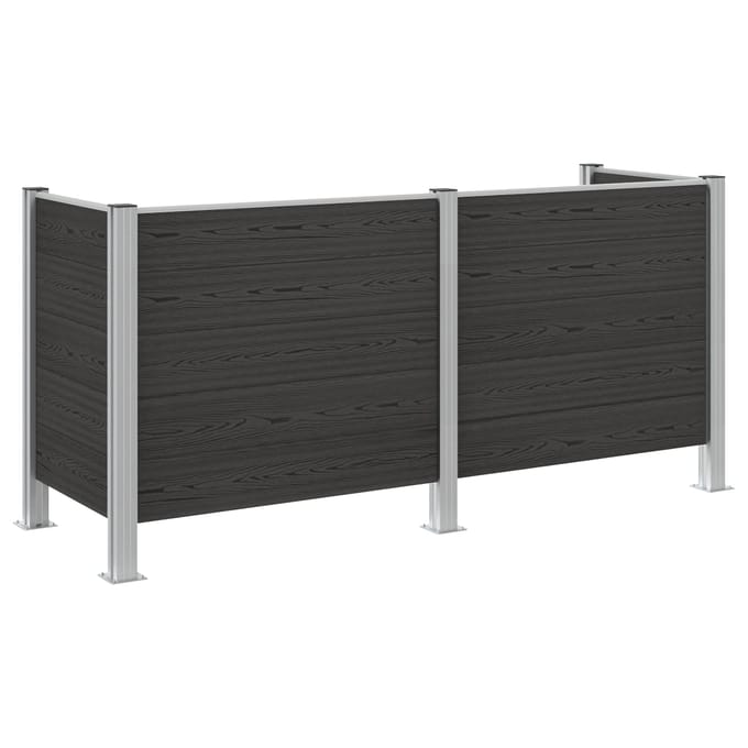 vidaXL - Afvalbak - Schutting - Grijs - 237 - x - 85 - x - 115 - cm - Aluminium - en - WPC