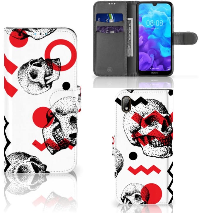 Telefoonhoesje met Naam Huawei Y5 (2019) Skull Red