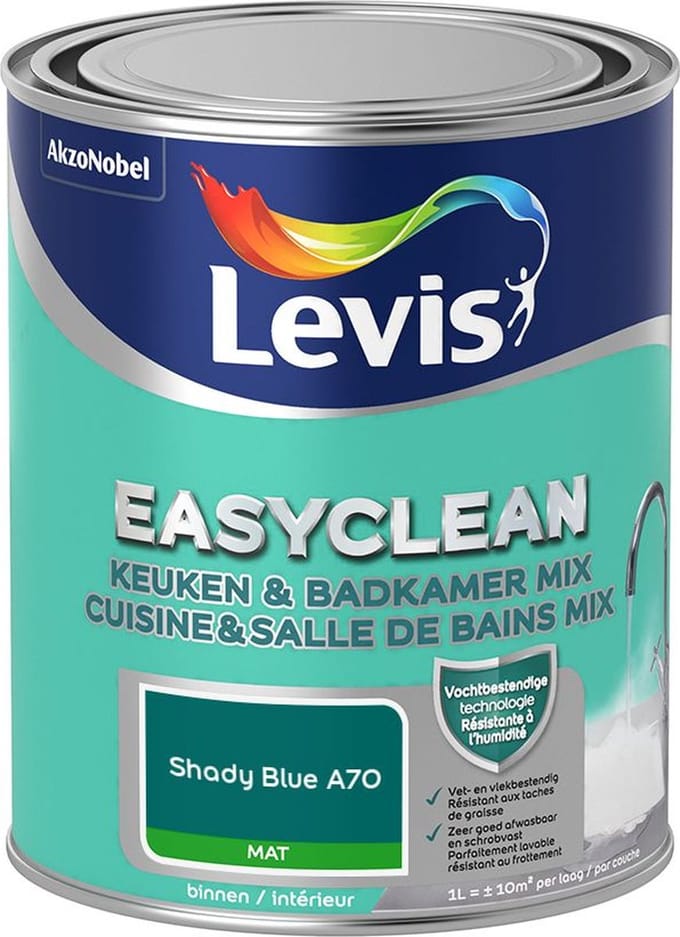 Levis - Easyclean Keuken & Badkamer Mix - Shady Blue A70 - Mengverf - 1 L