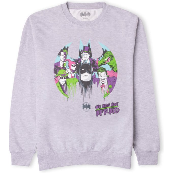 DC Batman We Are Not Afraid Sweatshirt - Grey - 3XL