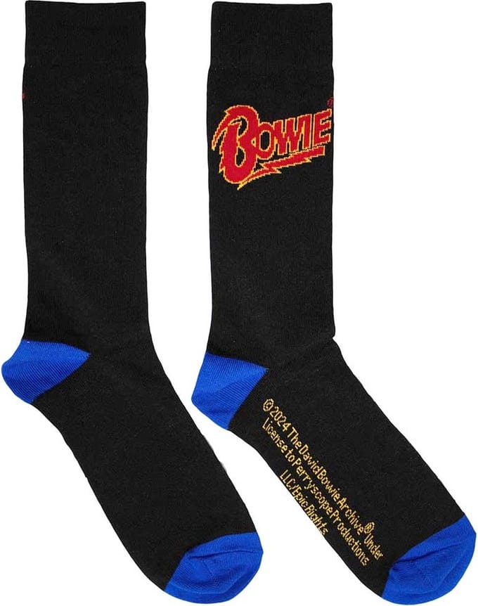 David Bowie - Logo Blue Contrast Sokken - EU 39-45 - Zwart