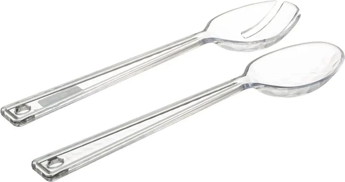 Secret de Gourmet Sla bestek/couvert - transparant kunststof - 29 cm