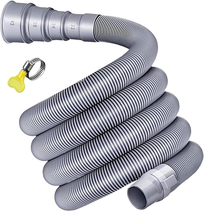 Afvoerslang Caravan - Flexibele Pijp - Afvalwater Afvoeren - Verstelbare Segmenten - 3 tot 5 Meter - Grijs