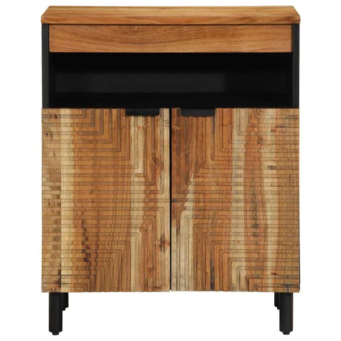 vidaXL - Dressoir - met - plank - Bruin - 60 - x - 33,5 - x - 75 - cm - Massief - Mango - Hout