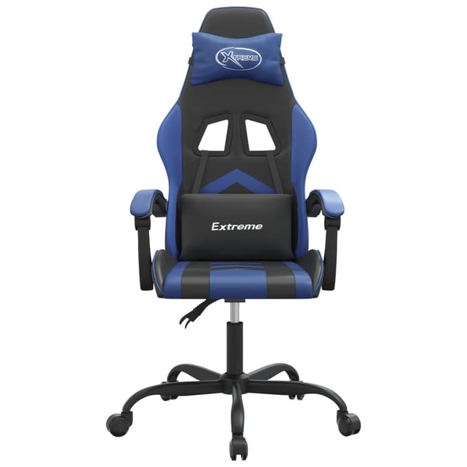 vidaXL - Gamestoel - kunstleer - zwart - en - blauw
