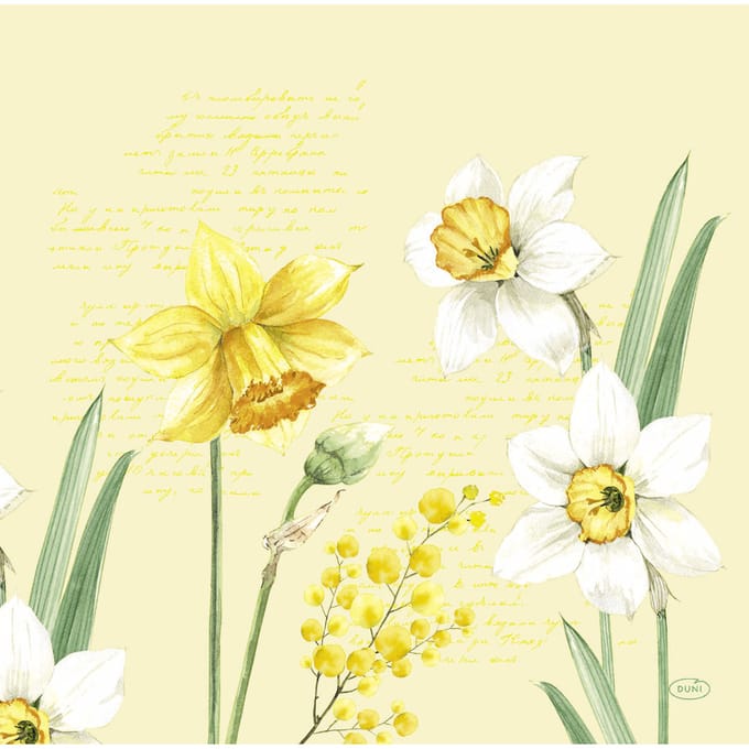 Duni - Servetten - Spring Daffodil - 40 x 40 cm - 12 Stuks