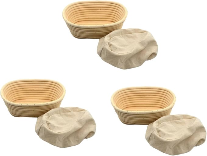Ovaal Rijsmand - Brotform Tools - Brood Bakken - Dubbele Set - 21x14x8cm