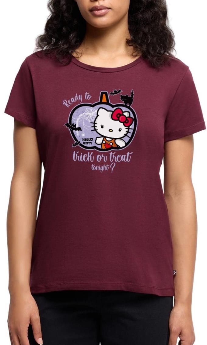Hello Kitty Halloween Trick Of Treat Premium T Shirt Dames