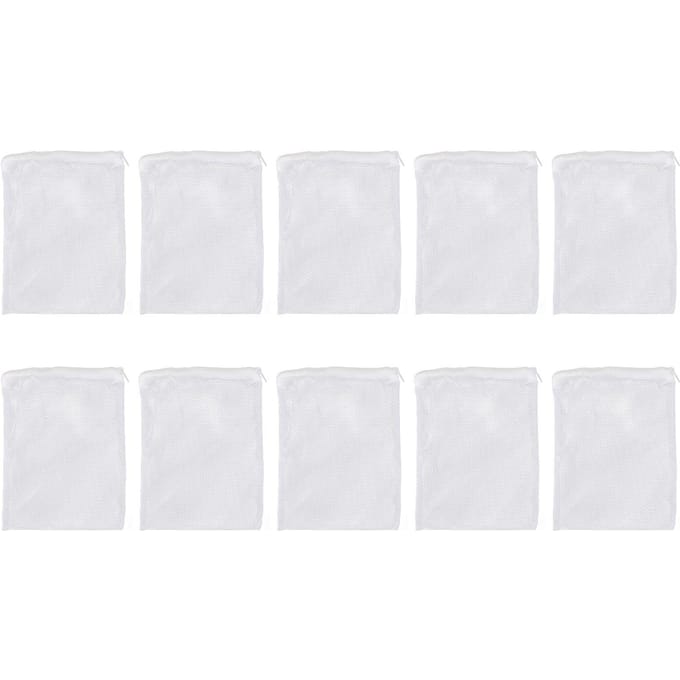 10 STKS Aquarium Filter Media Zakken Grote Mesh Nylon Net Filterzakken met Rits voor Actieve Kool white