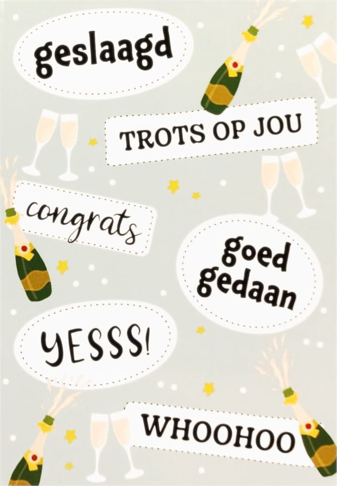 Kaart - Geslaagd - Goed Gedaan - Met Envelop - Per Stuk