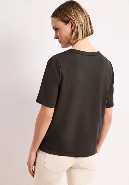 Shirt met ronde hals en decoratief detail