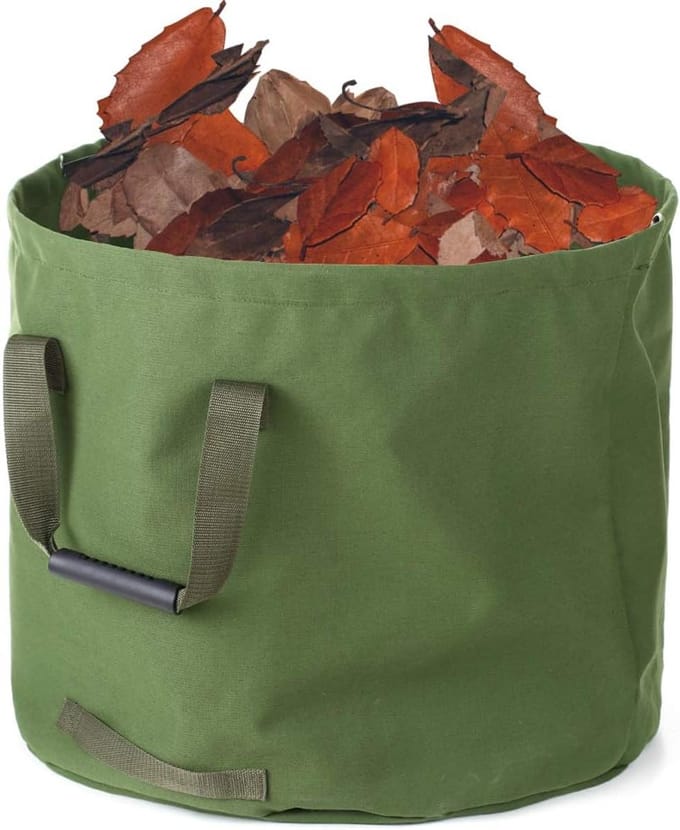 Grote Tuintas - Afvalzak Tuin - Tuinafval Verzamelen - Waterbestendig Canvas - 63 Gallon Capaciteit - Zwart