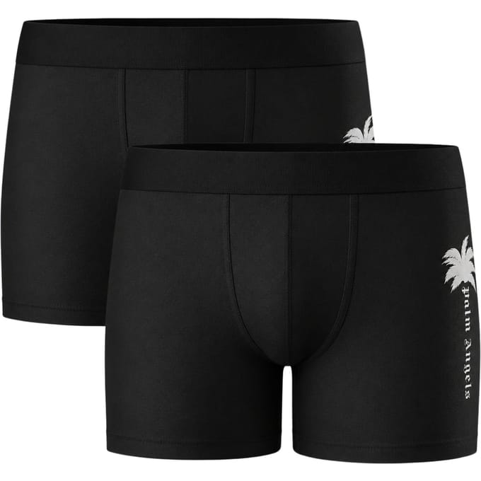 Palm Angels Boxershorts (twee Stuks) Met Palm-logo, Zwart