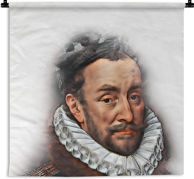 Wandkleed - Willem van Oranje - Kunst - Wit - 120x120 cm - Wandtapijt