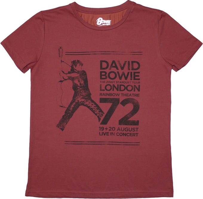 David Bowie - Rainbow Theatre Dames T-shirt - M - Rood