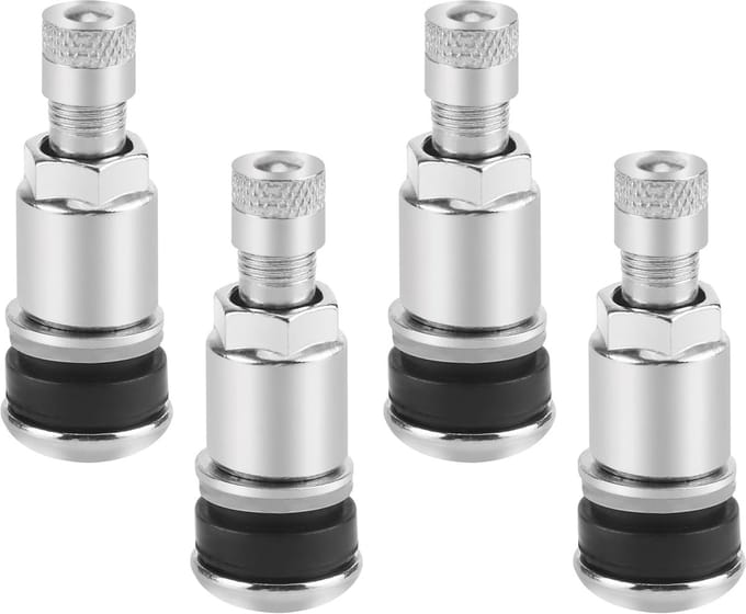 Solidchoice - Set van 4 Universele Ventielkappen voor Auto (Zilver)