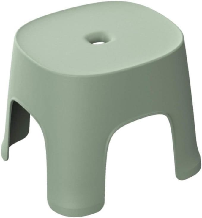 Plastic Krukje - Douchekrukje Kinderkrukje - Veilig Douchen - Antislip Bodem - 26x23x24cm - Groen