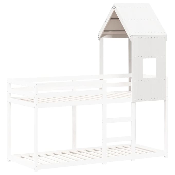 vidaXL - Kinderbedhuisje - 60x99x139,5 - cm - massief - grenenhout - wit