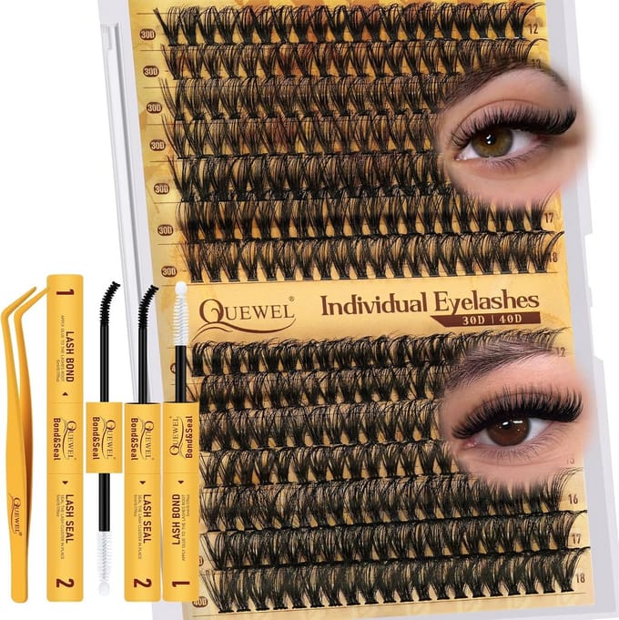Wimperverlengingsset: Zachte Nepwimpers (30D & 40D Mix) Inclusief Lijm & Sealer