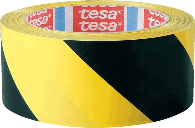 Tesa 60760 markeringtape - 2 x 33 meter - geel zwart