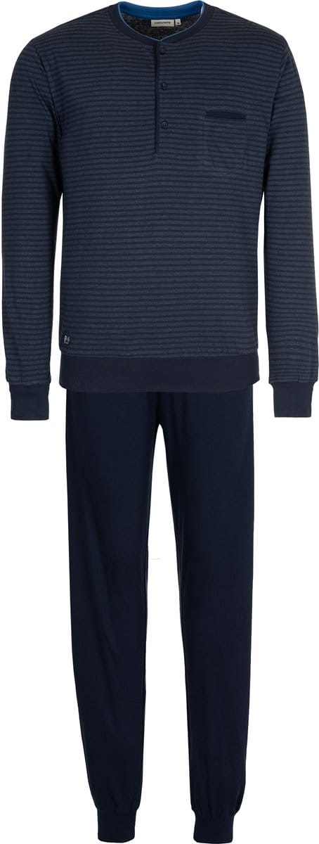 Pastunette Pyjamaset - Katoen - Donkerblauw - Gestreept - Maat S
