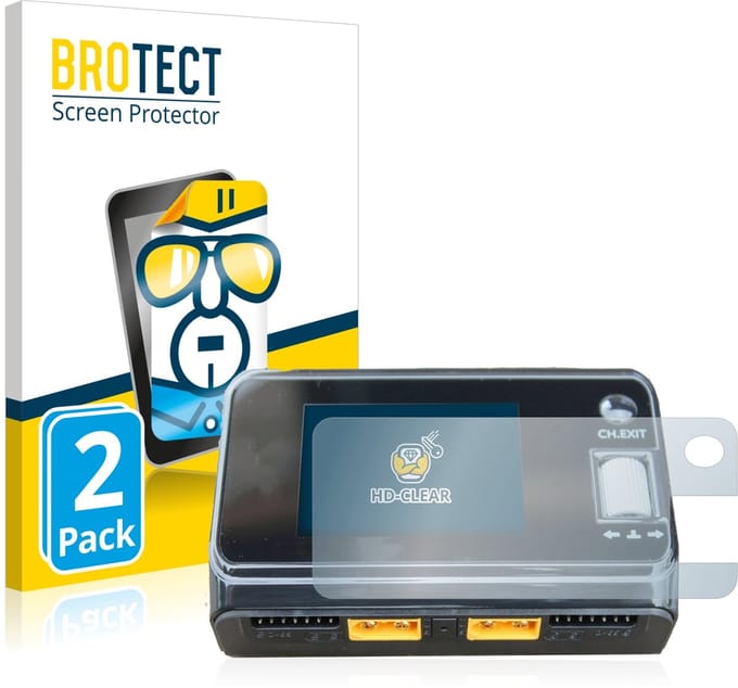 BROTECT - Screenprotector voor ToolkitRC M6D Dual Charger - Folie Beschermfolie transparant 2 Stuks