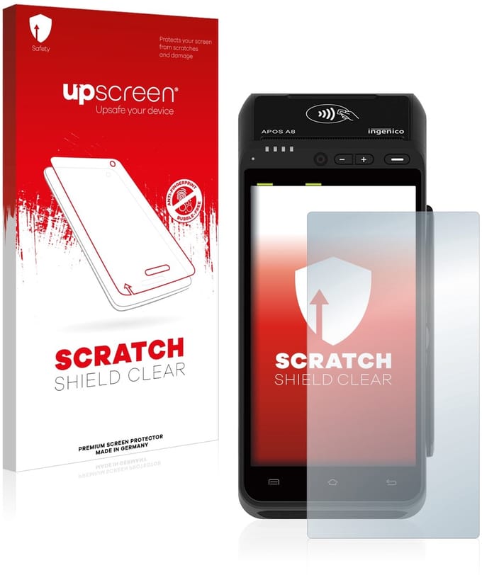 upscreen - Screenprotector voor ingenico Apos A8 - Folie Beschermfolie transparant