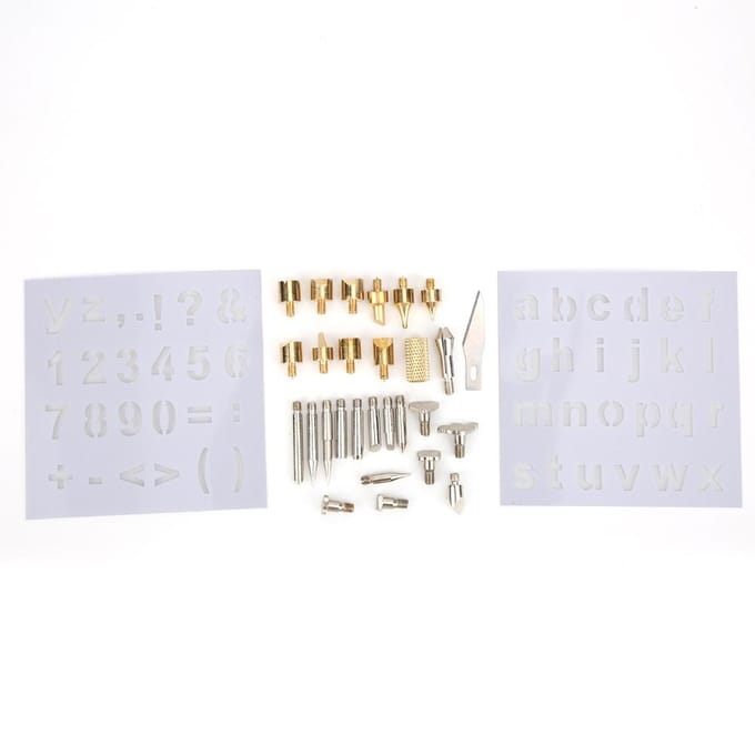 28 PCS Pointes de Stylo à Bois Pyrogravure Pointes de Fer à Souder Outil d'Artisanat