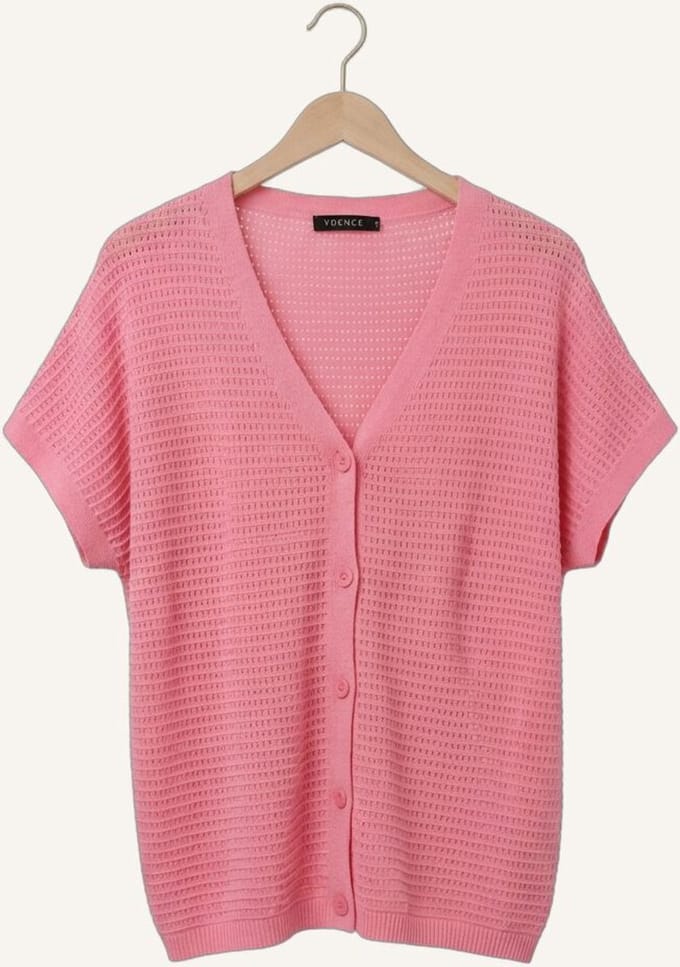Ydence Knitted Top Elin Tops & T-shirts Dames - Shirt - Roze - Maat S