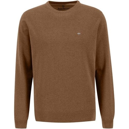 Fynch-Hatton Trui O-Neck Cotton Walnut Brown / male