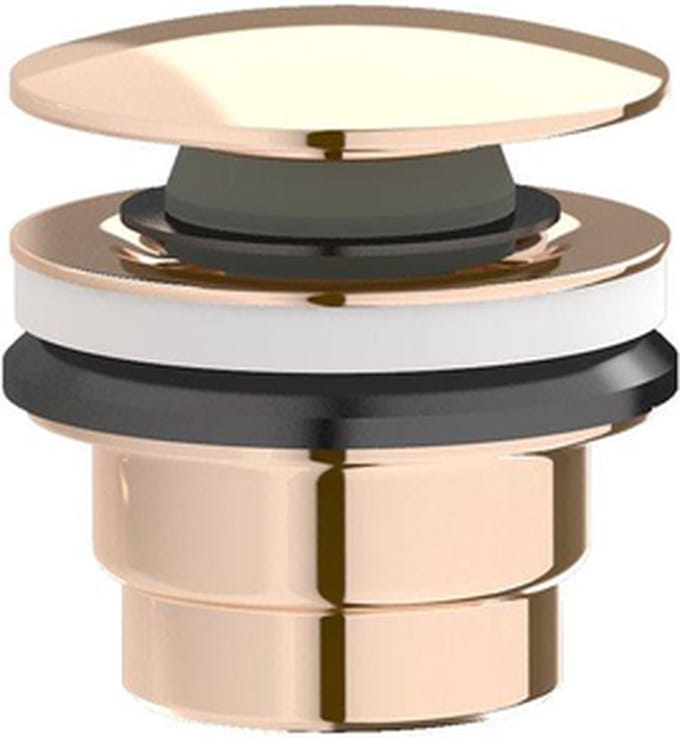 Plieger Roma design afvoerplug m/z overloop 2 in 1 1 1/4 max. 70mm, kom inclusief blad rose goud