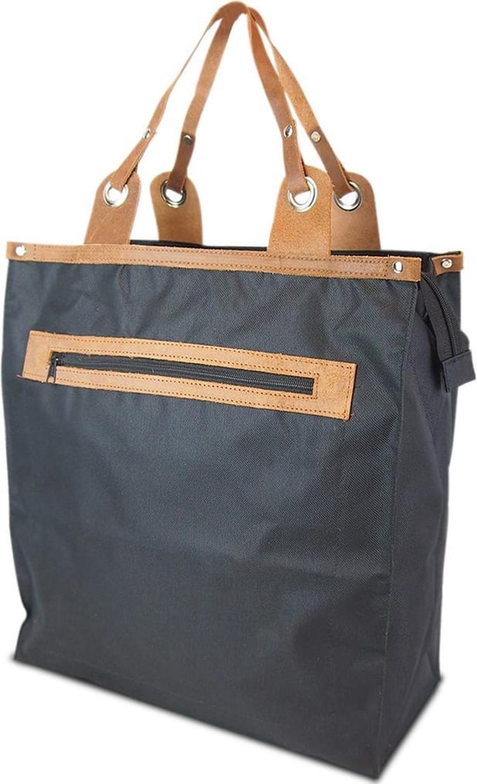 Boodschappentas Zwart - Boodschappentas - Ritssluiting - Verstevigde Bodem - 27 Liter