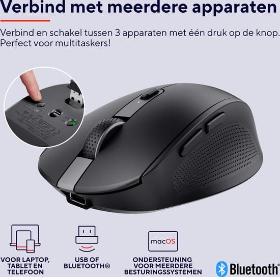 Trust OZAA COMPACT Muis Radiografisch Optisch Zwart 6 Toetsen 3200 dpi Geïntegreerd scrollwiel