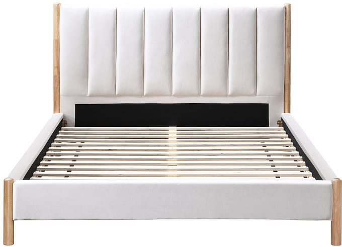 Vente-unique Bedframe stof ivoor 180 x 200 cm (Super King Size Bed)