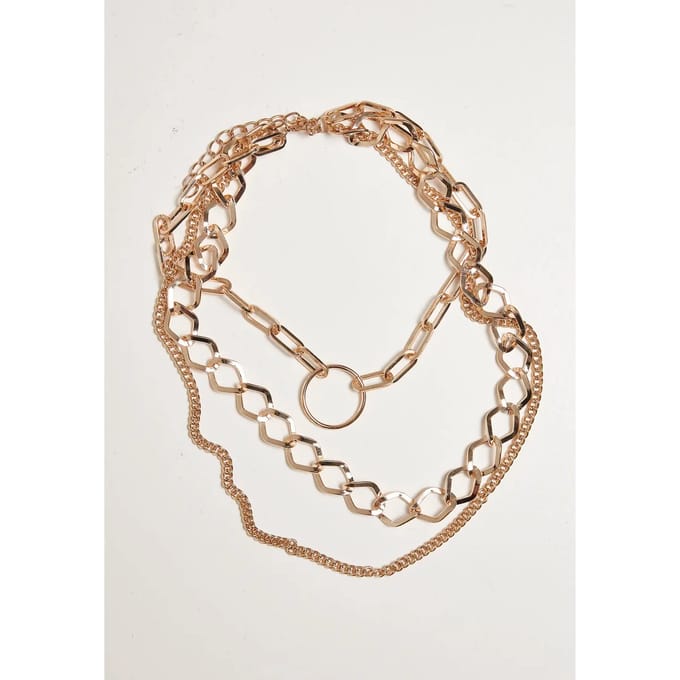 Urban Classics - Ring Layering Ketting - Goudkleurig