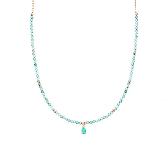 Luxeketting, metaallegering athat en amazoniet 18K vergulde afwerking