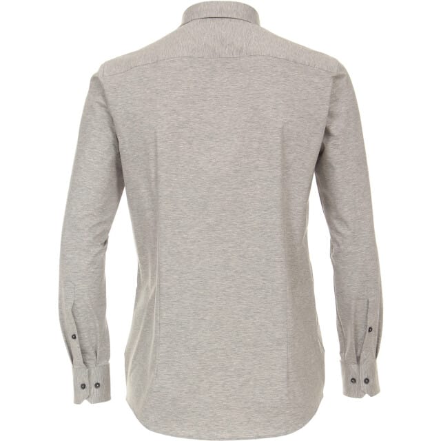 VENTI modern fit overhemd - jersey - grijs - Strijkvriendelijk - Boordmaat: 39