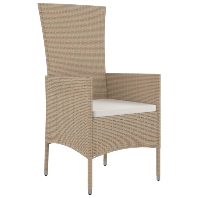vidaXL - Tuinstoelen - 4 - st - met - kussens - poly - rattan - beige