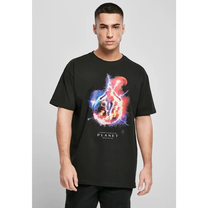 Mister Tee - Electric Planet Oversize Heren Tshirt - L - Zwart