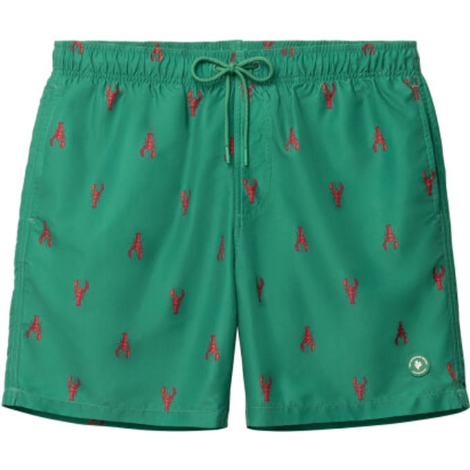 Shiwi Heren Zwemshort MIKE 7" Kreeft Print Groen/Rood - Maat M