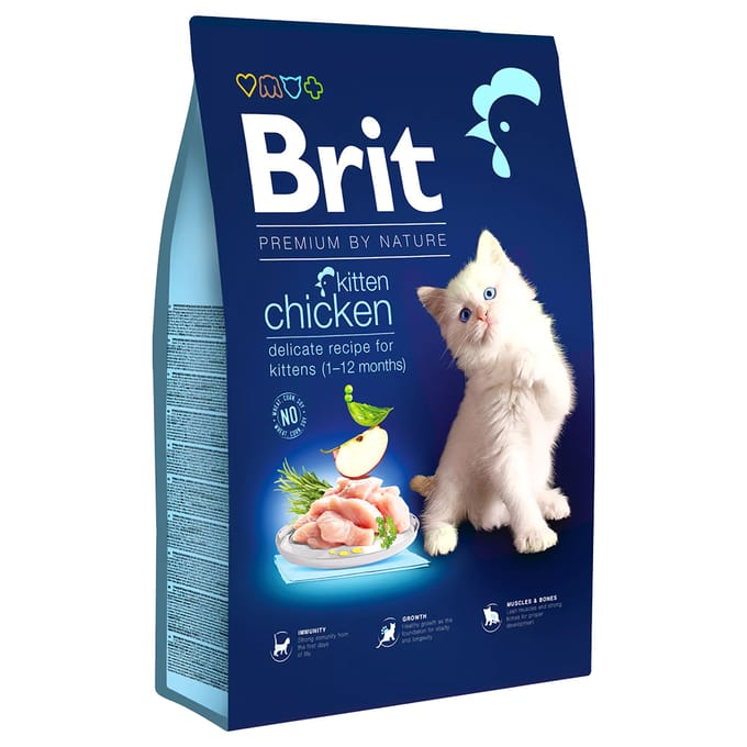 2x8kg Brit Premium by Nature Cat Kitten kippenvoer droog