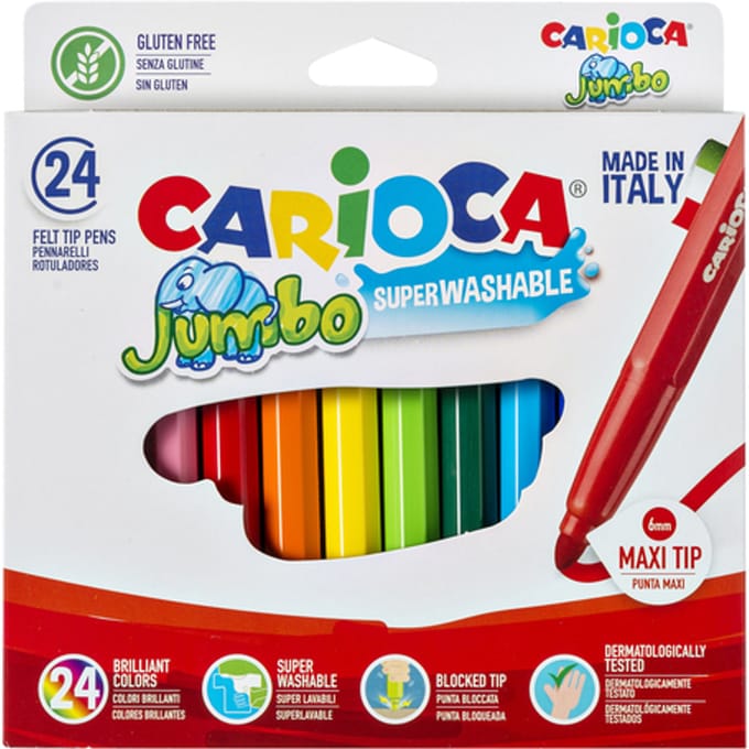 Viltstift carioca jumbo maxi assorti 24st | Set a 24 stuk