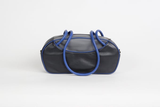 Leren handtas Russia 2 donkergrijs - grijs - blauw