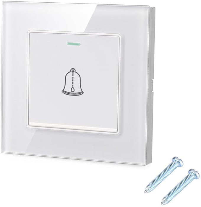 Witte Inbouw Deurbel Drukknop voor Buiten - 220-250V