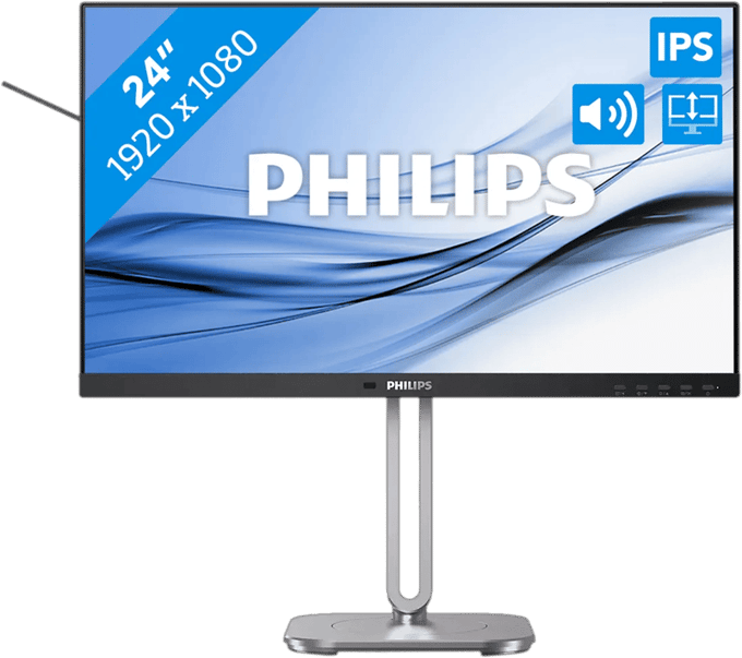 Philips 24B2G5200 LCD-monitor Energielabel B (A - G) 60.5 cm (23.8 inch) 1920 x 1080 Pixel 16:9 4 ms DisplayPort, HDMI, VGA IPS LCD